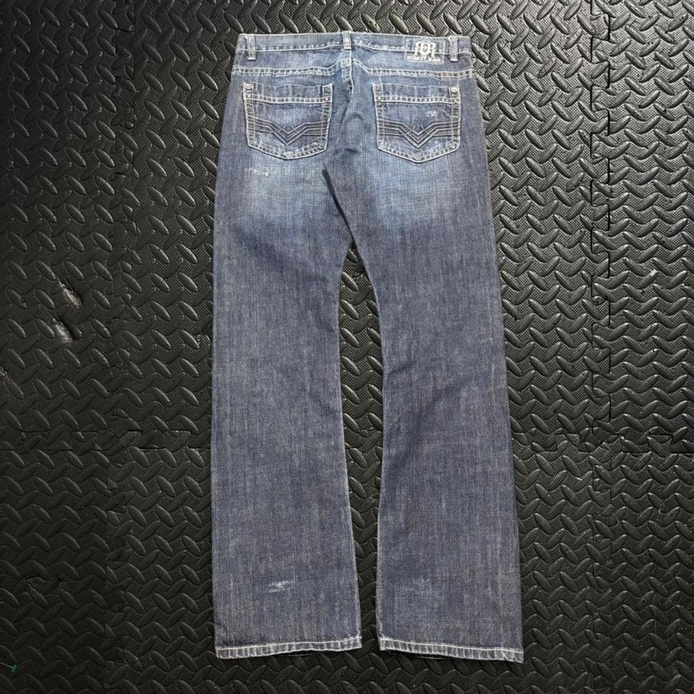 Vintage Y2K Request Jeans Embroidered Pocket Bootcut Dark Wash